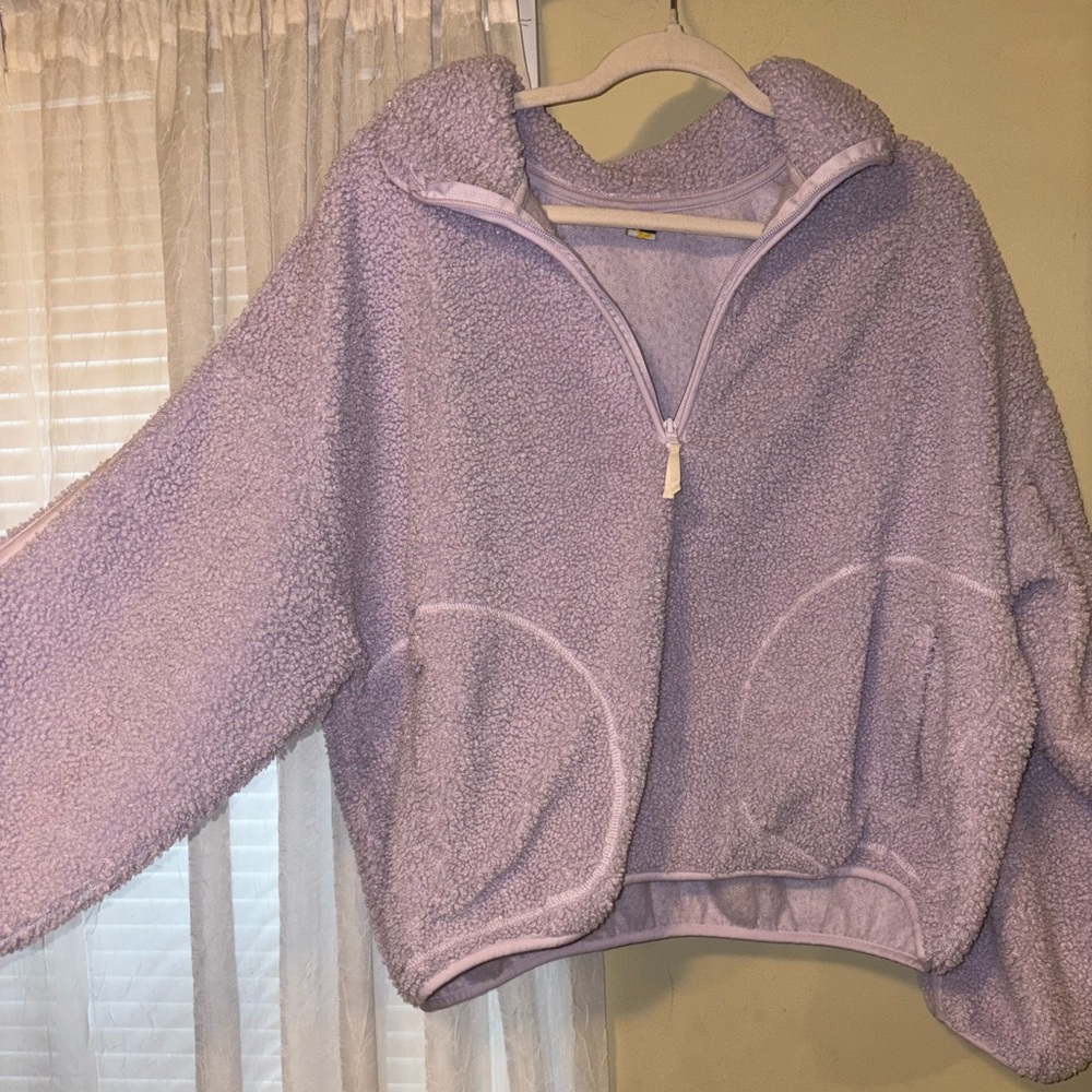 Cozy Lavender Sherpa Pullover